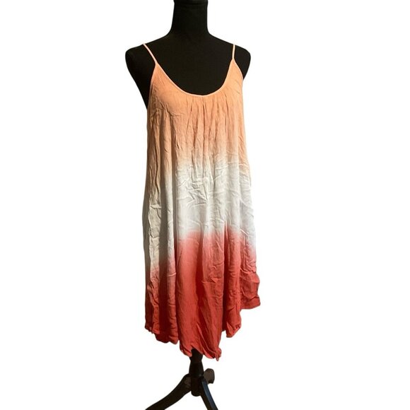 Knox Rose Dresses & Skirts - Knox Rose Womens Coral Ombre Sleeveless Midi Sun Dress Sz M Resort Beach Boho